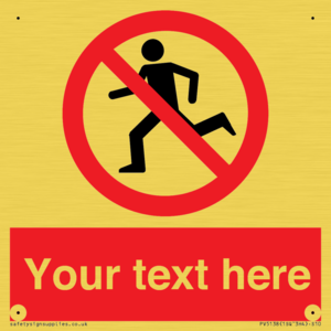 Custom No Running Sign